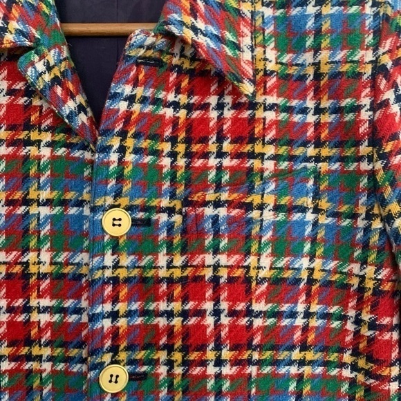 Wool houndstooth holiday structured blazer petite - Picture 5 of 13